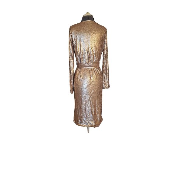 Ontwelfth Sequin Duster Gold medium belted maximalist - Picture 2 of 6